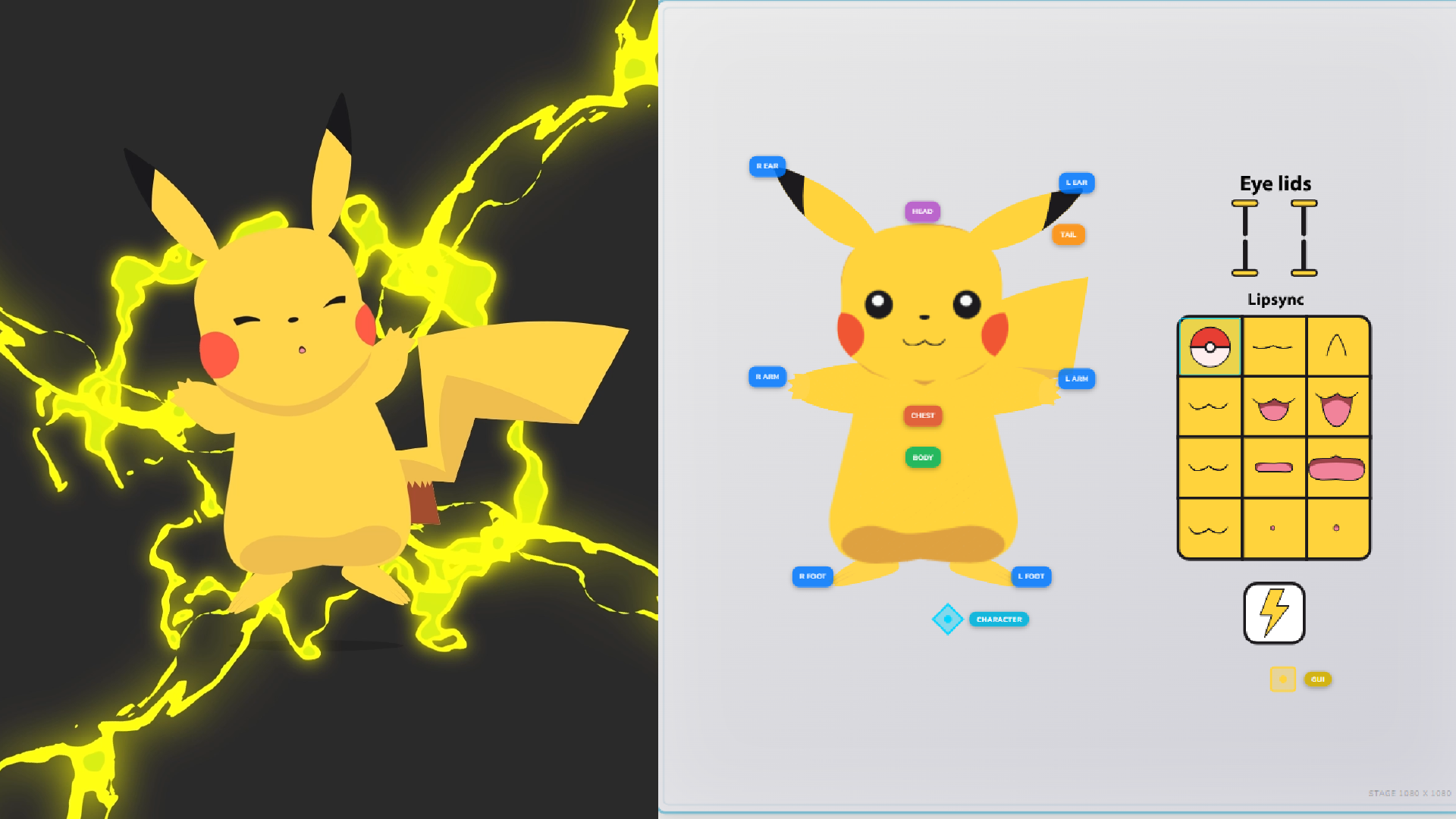 Interactive Mascot - Pikachu Rig