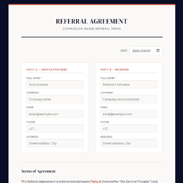 Referral Agreement